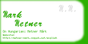 mark metner business card